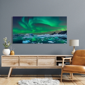 Quadro, stampa su tela. Aurora boreale, Islanda (dettaglio)
