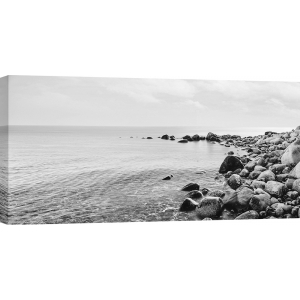 Cuadro en lienzo y lámina, Guijarros en la playa (blanco y negro)