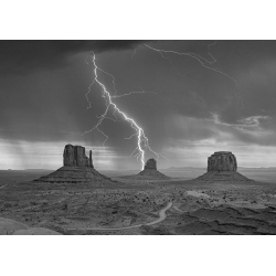 Foto-Kunstdruck, Leinwandbilder, Sturm im Monument Valley, BW