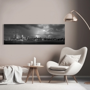 Art print and canvas, Storm over New York City (B&W)