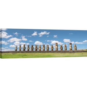 Quadro, stampa su tela, statue Moai, Isola di Pasqua, Rapa Nui, Cile
