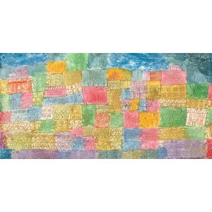 Tableau sur toile, affiche, Paysage coloré de Paul Klee