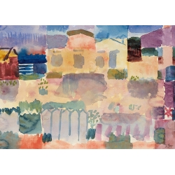 Cuadro Paul Klee, Jardín en St. Germain, el barrio europeo, Túnez