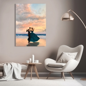 Tableau style Vettriano, Dansant sur la plage (détail) de Benson