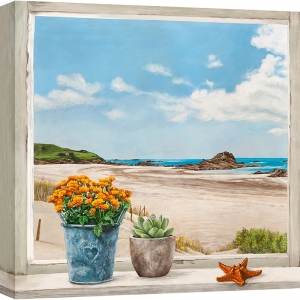 Window wall art, View to the Shore I by Remy Dellal