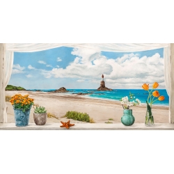 Kunstdruck, Leinwandbilder, Fenster am Strand von Remy Dellal