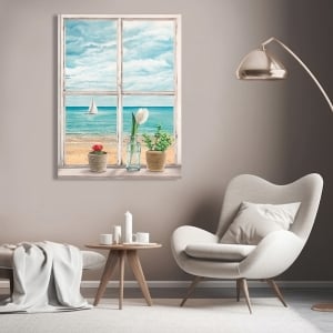 Tableau sur toile, affiche Fenêtre sur la mer II de Remy Dellal