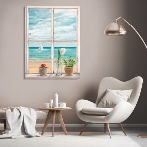 Cuadro en lienzo y lámina, Una ventana al mar II de Remy Dellal