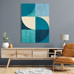 Cuadro abstracto geométrico en lienzo, Vast Oceans de Sandro Nava
