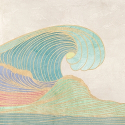 Tableau scandinave sur toile, affiche La vague de Sayaka Miko