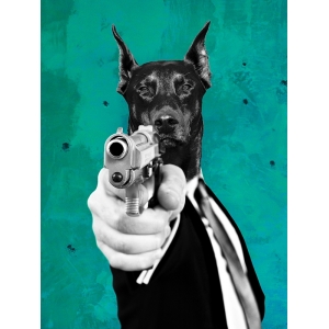 Tableau moderne chien habillé, Reservoir Dogs I de VizLab