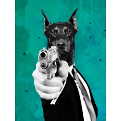 Tableau moderne chien habillé, Reservoir Dogs I de VizLab