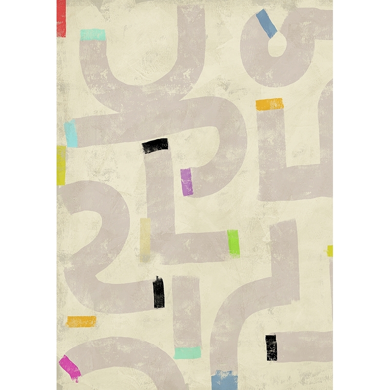 Geometrical print and canvas, Funky Signs I by Kaj Rama